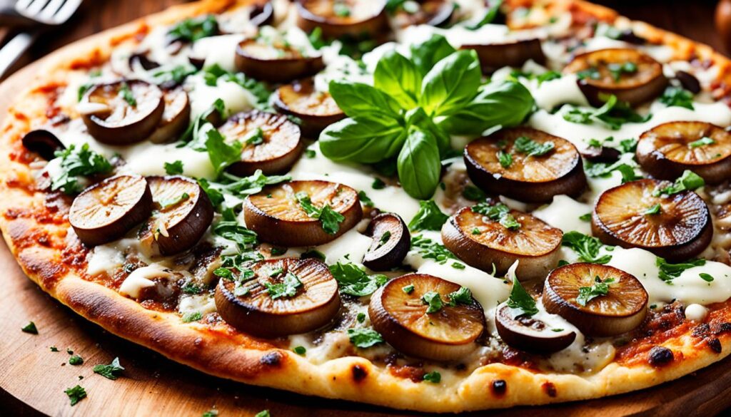 Mushroom Onion Meatza